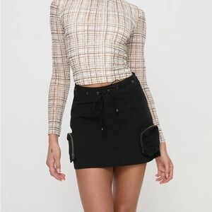 Princess Polly ROLLESTON CARGO MINI SKIRT BLACK